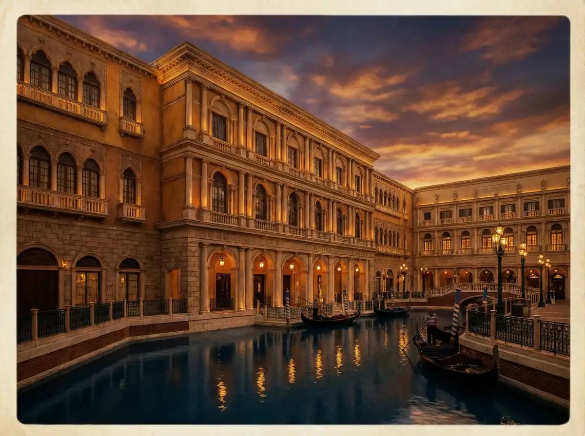 澳门威尼斯人度假村外景，作为顶级 澳门博彩 综合体的壮丽全貌